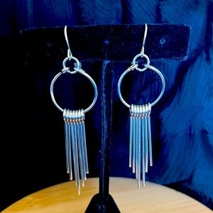 NWOT silver tone statement earrings